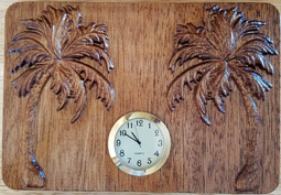 mahogany palms with clock